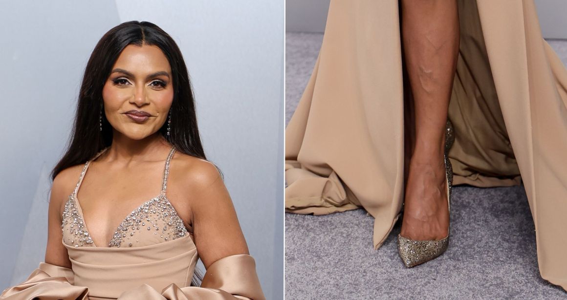 Mindy Kaling Shimmers in Christian Louboutin Crystal Pumps at the Vanity Fair Oscars&nbsp;Party